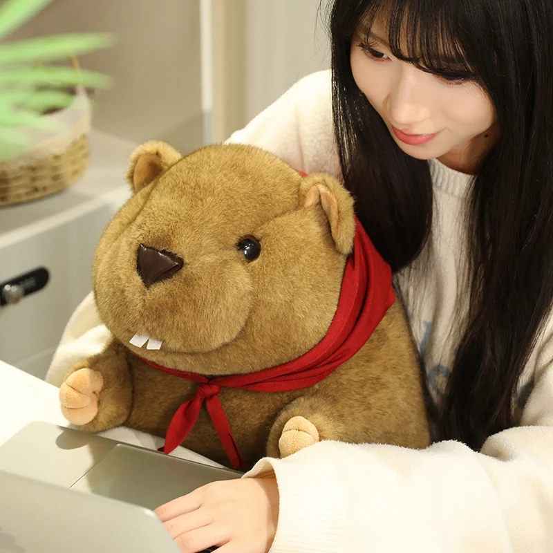 Najwyższej jakości realistyczna pluszowa zabawka świstak Wypchane zwierzę Kapibara Przytulna poduszka do spania Idealny prezent urodzinowy i świąteczny