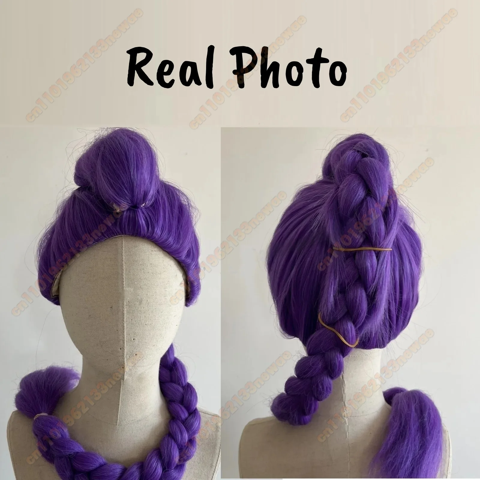 2025 NEW KPOP Demon Hunters Rumi Purple Cosplay Wig Halloween Party Roleplay Wig Heat Resistant Synthetic Wig for Daily