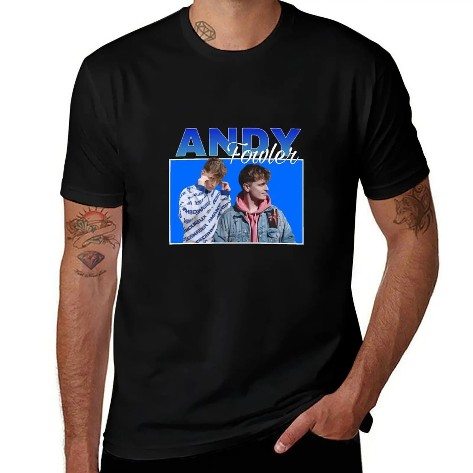 Andy Fowler Blue vintage T-Shirt Plus Size Loose Fit T-Shirt