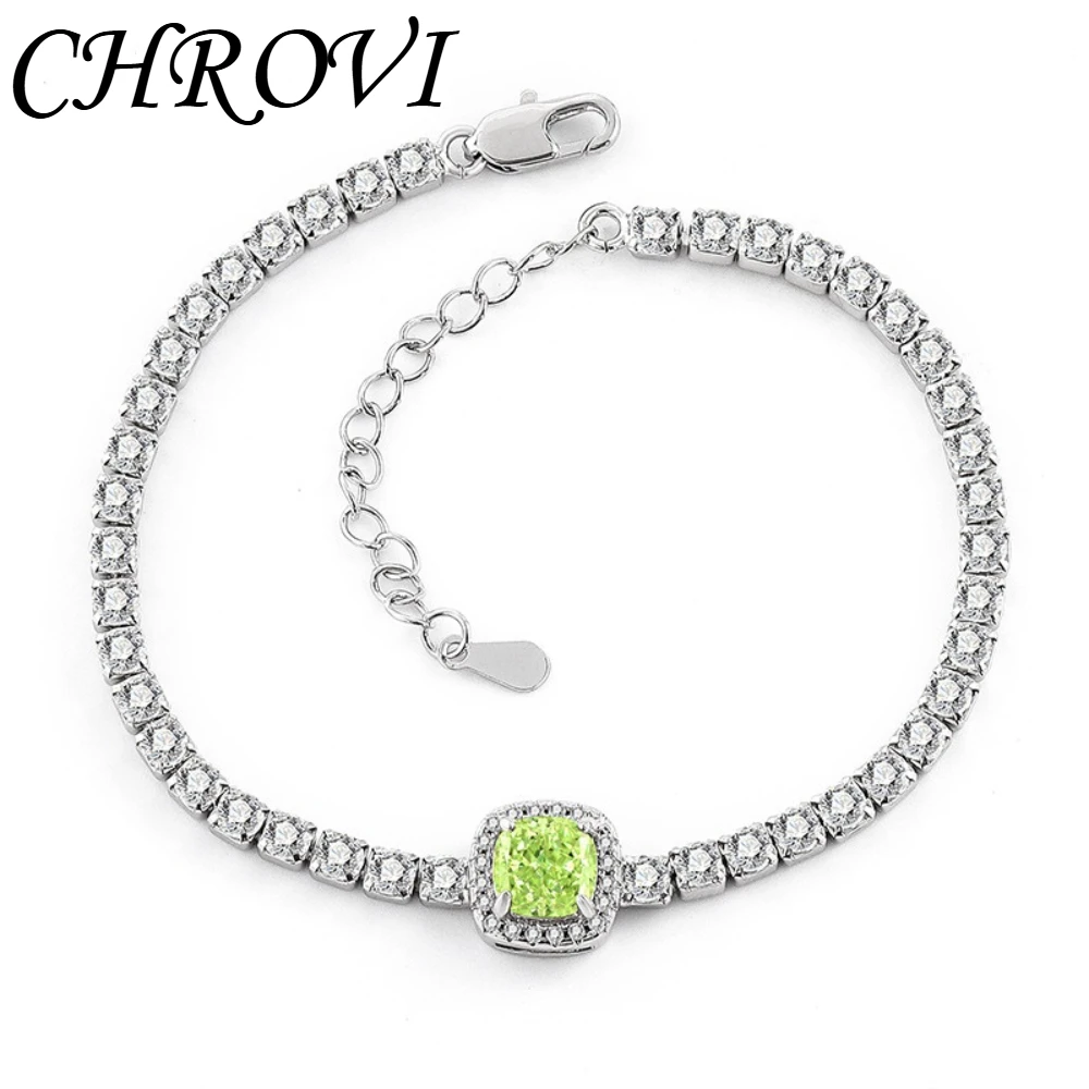925 Reines Silber Funkelndes Edelstein-Eisblumen-Armband mit Hochkarätigen Diamanten im Prinzessinnen-Quadrat-Design – Detail 13