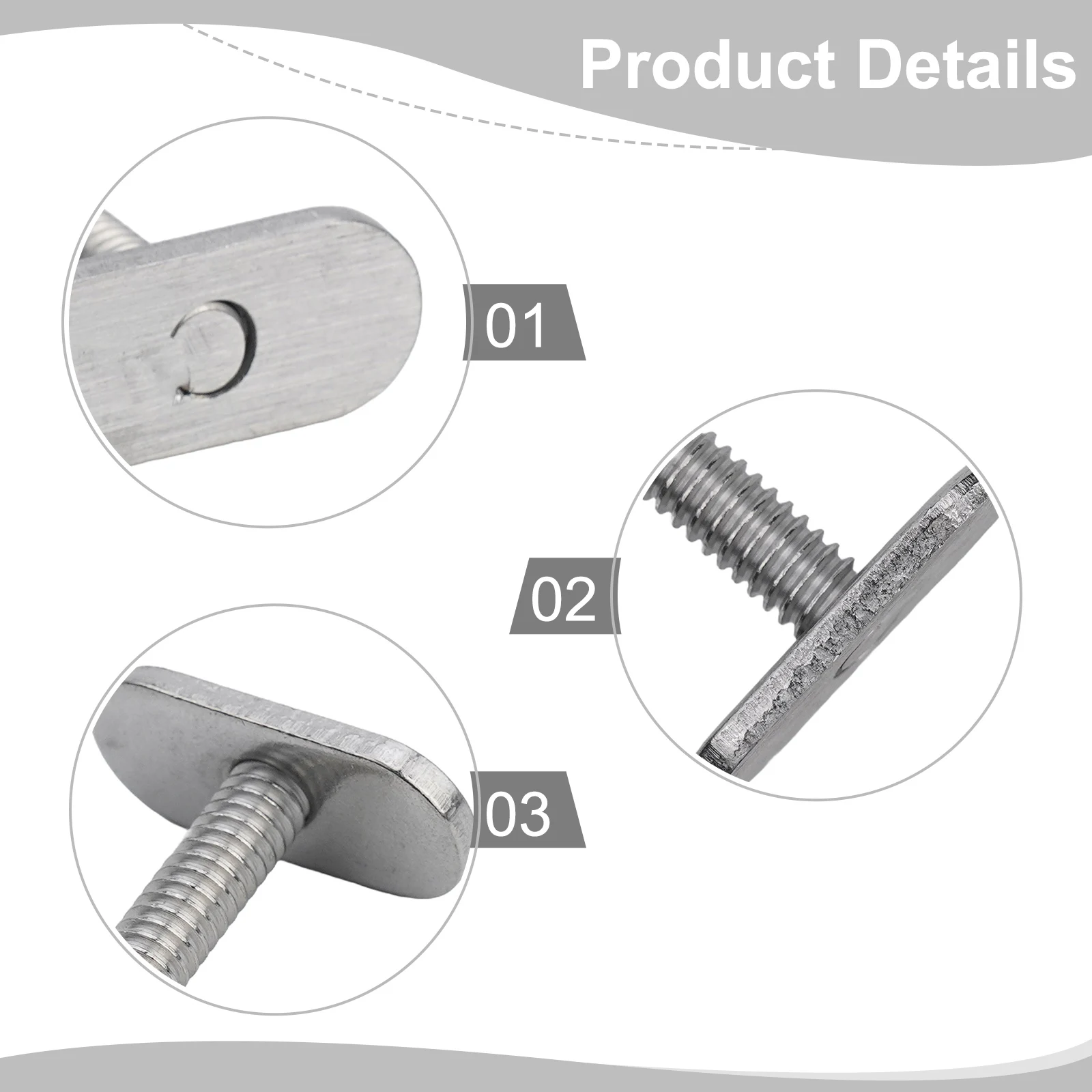 4x 304 Stainless Steel Threads Kayak Rail Track Screws Track Nuts T Bolt Hardware Gear Mounting Accessories Kit Kayak Rail Track