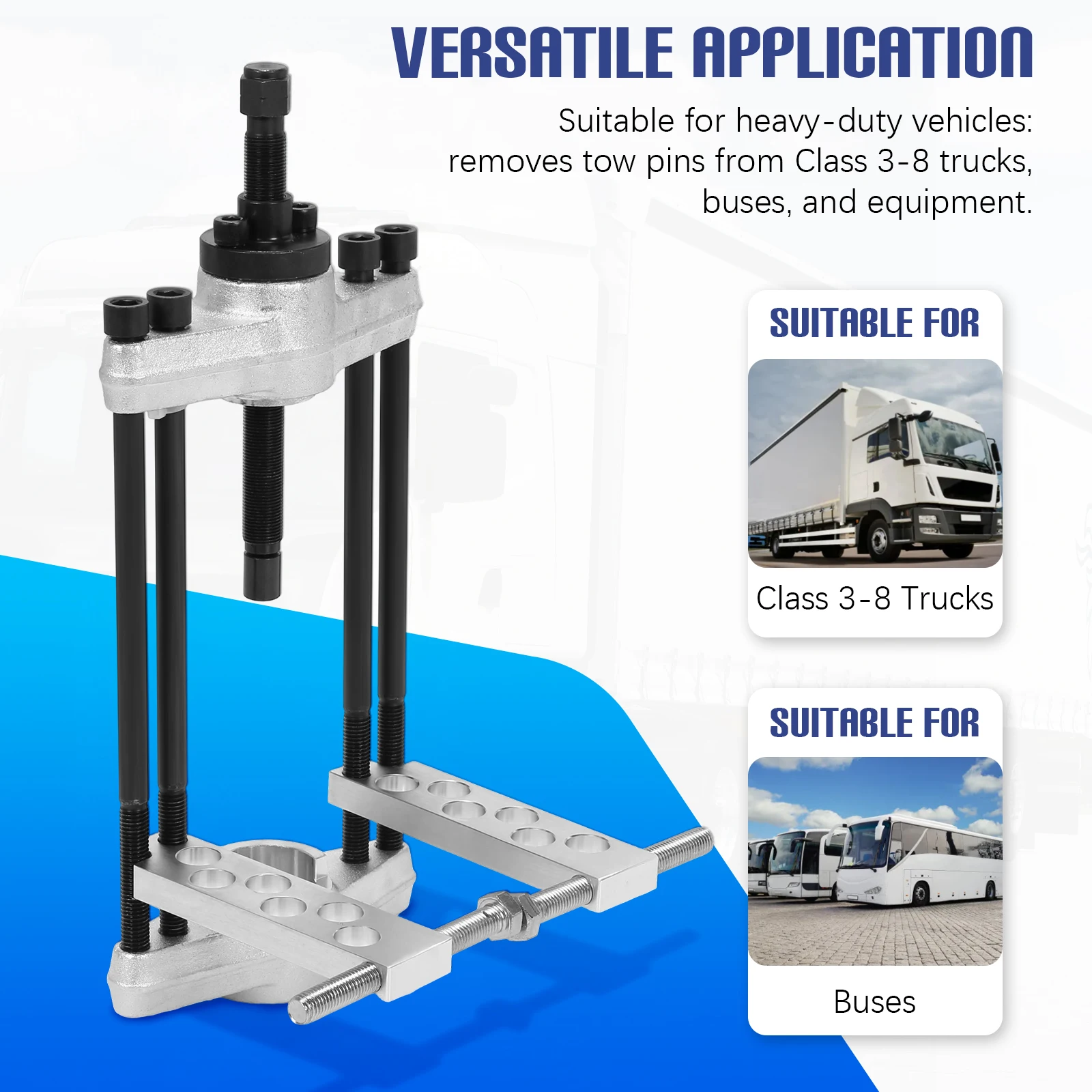 

Пресс для шарниров Tiger Tool King Pin Press, сверхмощный, прочный ремонтный инструмент для полуприцепов и транспортного оборудования класса 3-8