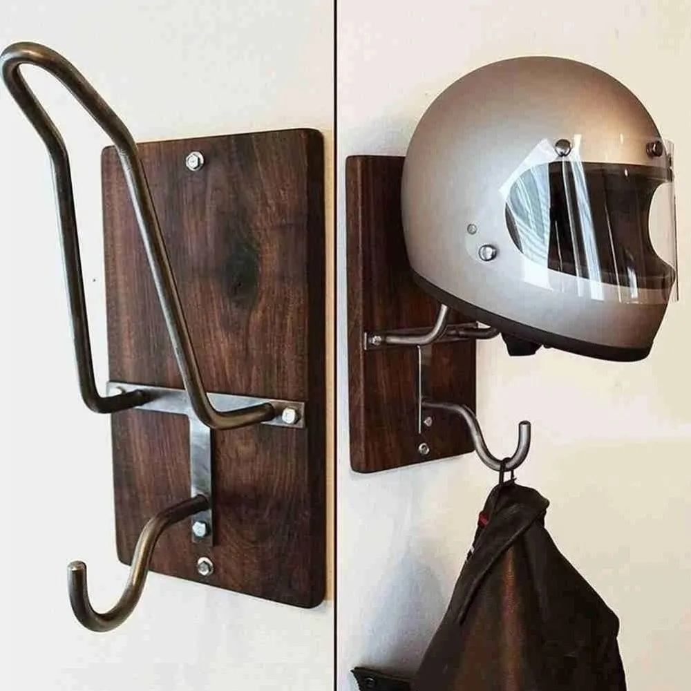 

Multi-functional Motorcycle Helmet Holder Steel Sturdy Helmet Hook Convenient with Screws Helmet Hanger Living Room Display