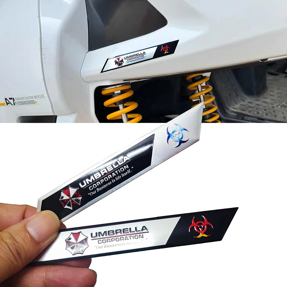 Umbrella 3D Metal Car Stickers Biohazard Emblem Badge Decals Universal for Sedan Truck SUV Motorcycle Fuel Tank Fender Decor