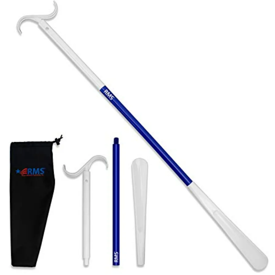 

RMS 35.5 Inch Extra Long Dressing Stick Aid for Shoes, Socks, Shirts and Pants - Sock Removal and Long Shoe Horn with Travel Ba