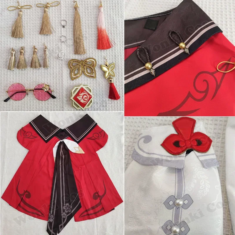 Hutao Lantern Rite Skin Косплей Костюм Парик для игры Impact Hu Tao Cherries Snow-Laden Косплей Парик Женские Карнавальные Наряды #   1 #