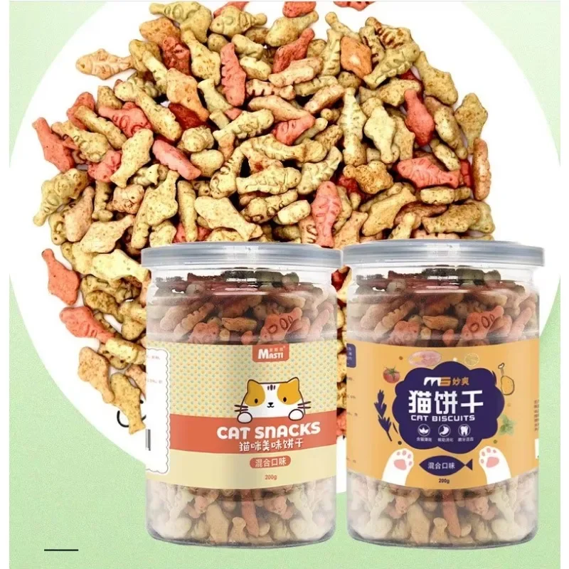 500g Cat Food Pet Cat Biscuits Natural Additive-free Cat Snacks Nutritious and Delicious Cat Snacks Canned Trainin Reward Snacks