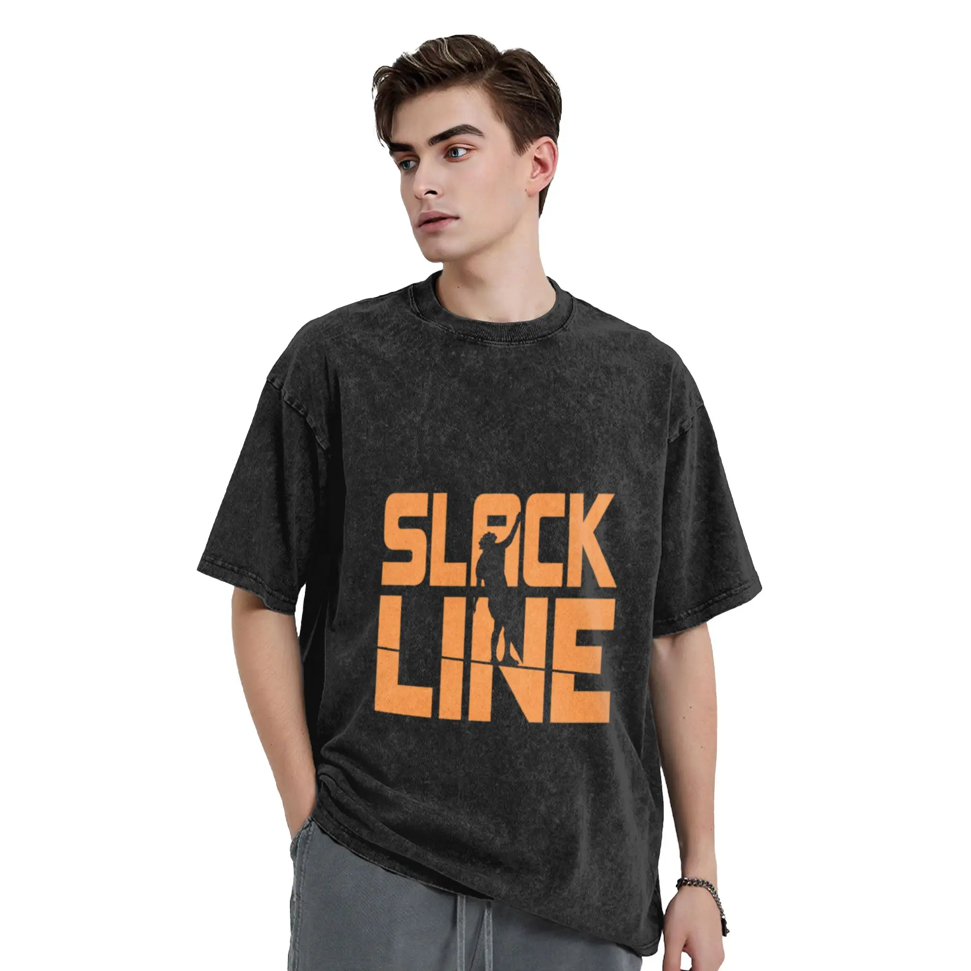 Slackline Skalining Slackliner Balance Unique Chic A Vintage Oversized Cotton Unisex T-Shirts