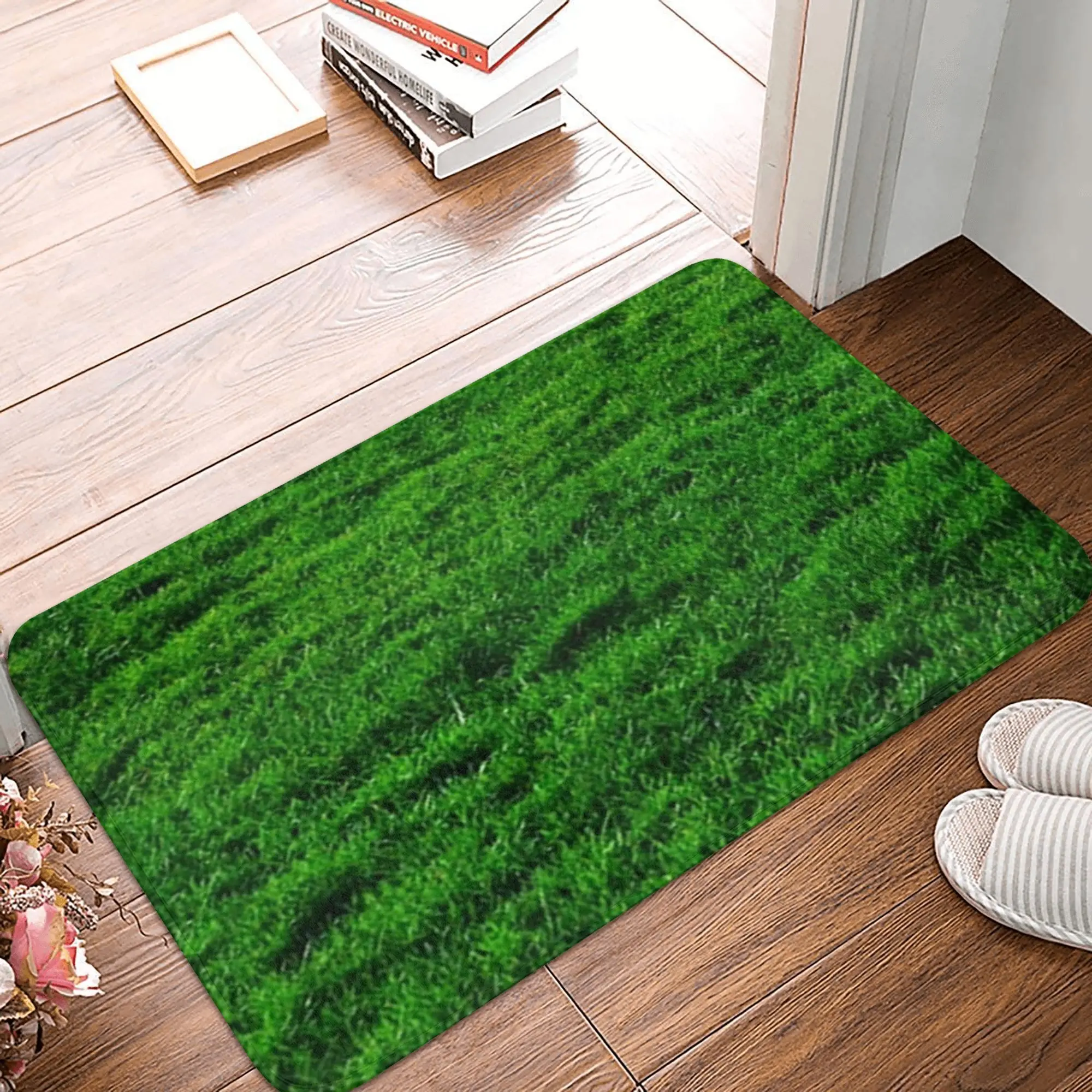 GREEN GREEN GRASS. LAWN. PITCH. Anti-slip Doormat Floor Mat Washable Carpet Rug for Kitchen Entrance Home Bedroom Footpad Mats