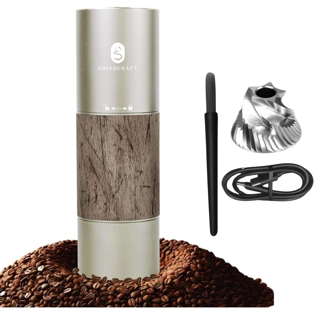 

Stainless Steel Burr Espresso Grinder - Portable Electric Coffee Grinder for Fresh Brews