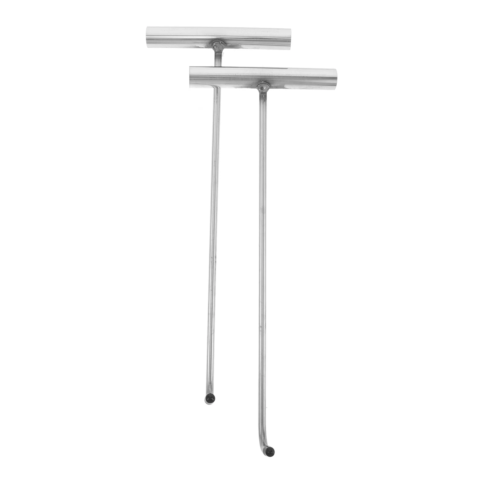 

2 Pcs Stainless Steel T Hook Manhole Cover Lifter 38cm Diameter 8mm Heavy Duty Pull Hook Roller Shutter Rust