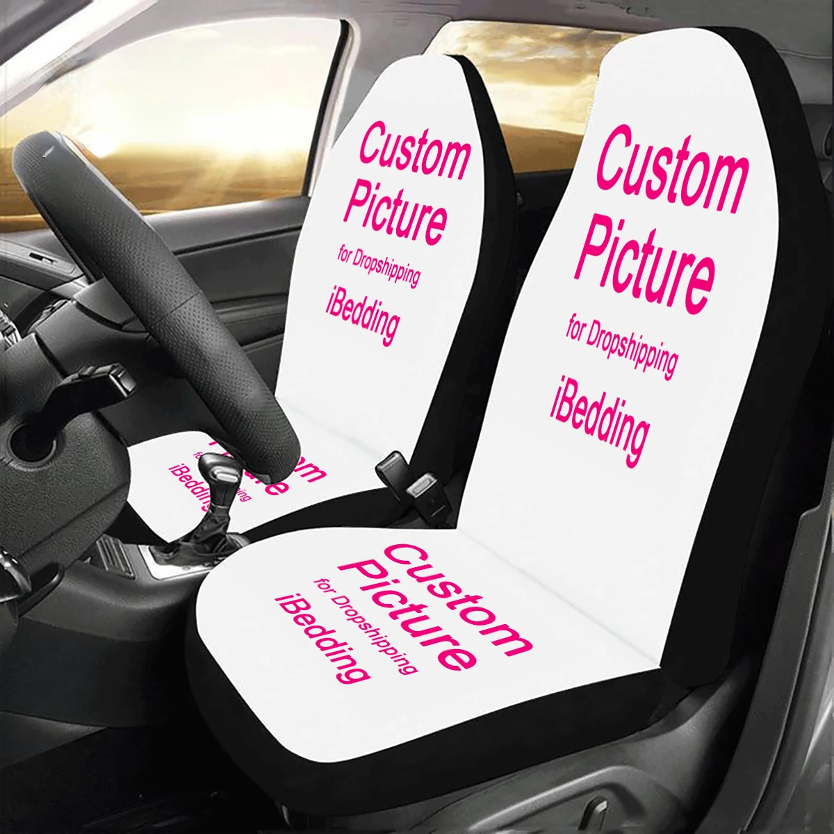 Custom Universal Car Seat Cover Custom Pattern Polyester Fabric Automobile Suv Seat Covers Pod Dropshipping