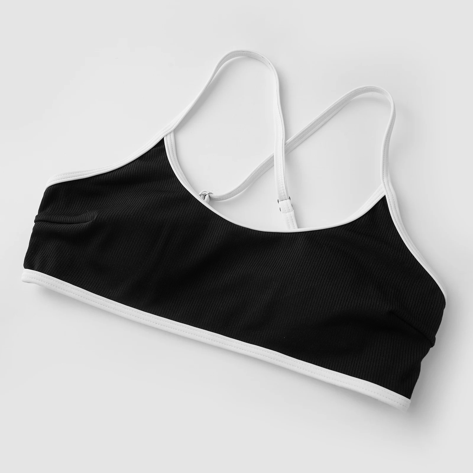 Women 2-Piece Bikini Sets Contrast Colors Swimsuit Cross Straps Bra and Elastic Panties Swimwear Summer Beachwear Bathing Suits