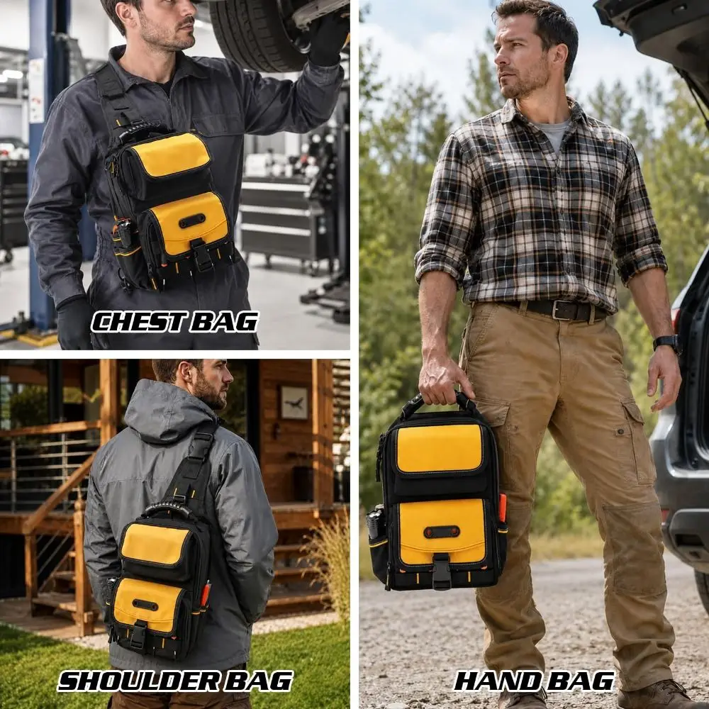 Waterproof Tool Bag Multi-Pocket Compact Design Tool Pouch Heavy Duty Mini Carry Tool Bag For Technician Mechanics Electrician