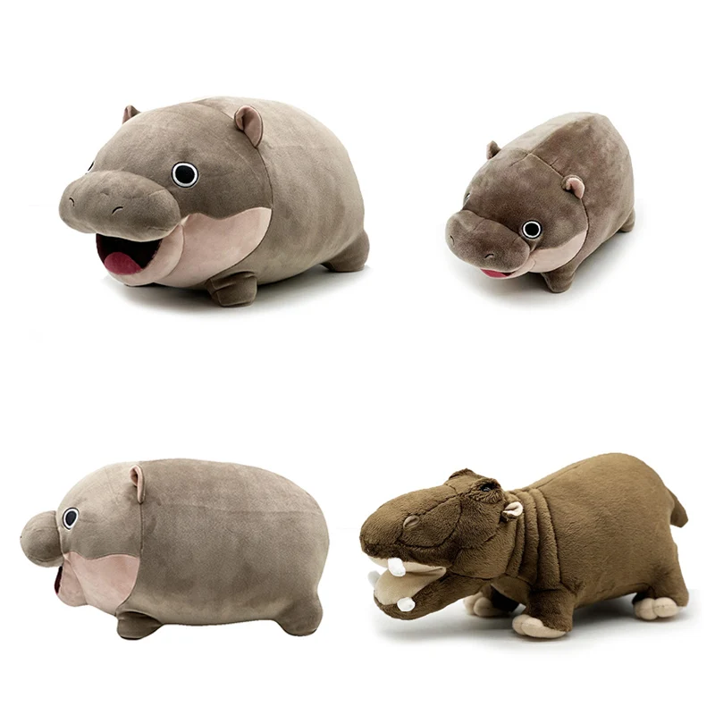 Moo Deng juguetes de peluche animales suaves de peluche almohada de hipopótamo ponderada decoración del hogar muñecas para chico niña cumpleaños regalo de Navidad