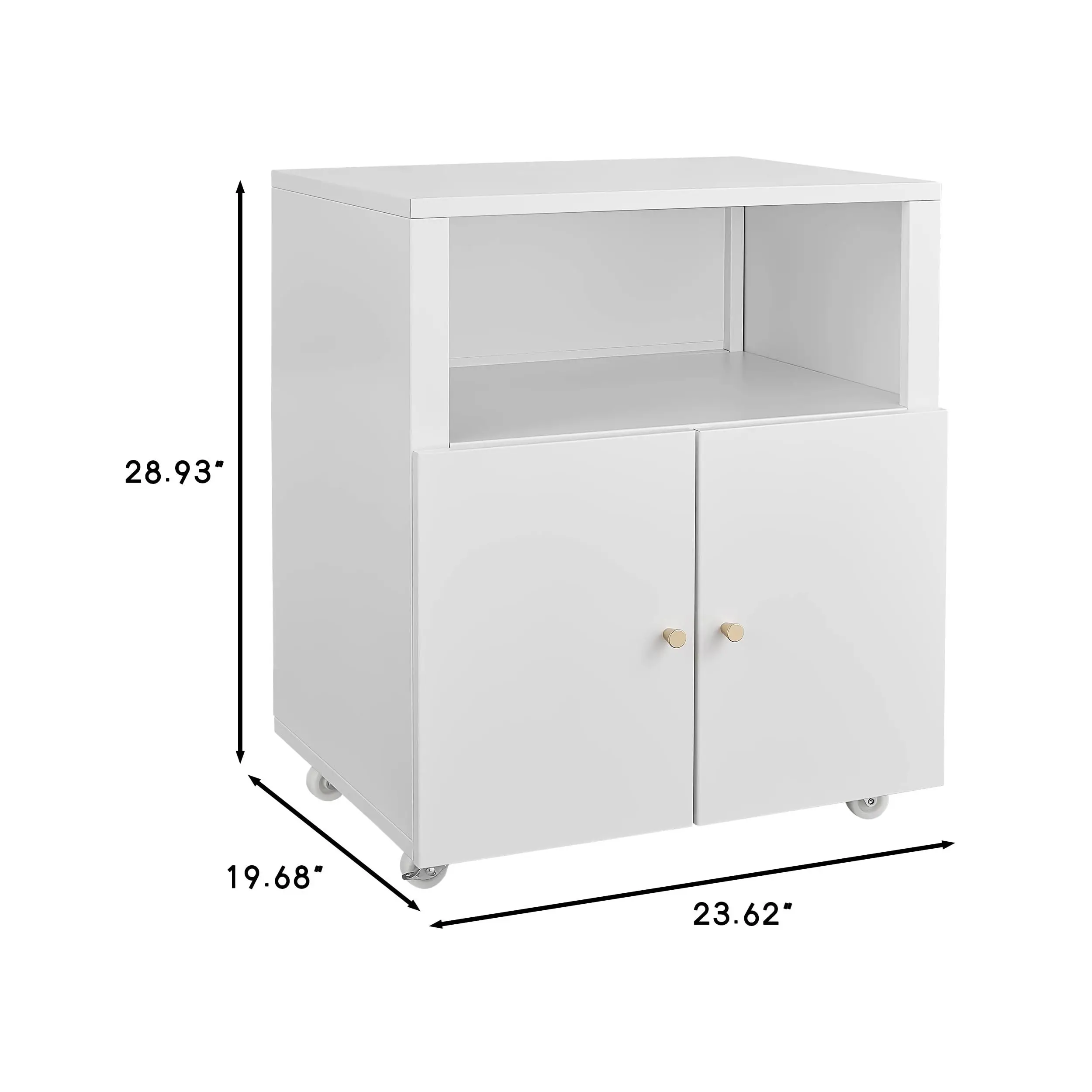 Heavy-Duty Metal Mobile File Cabinet with Lockable Doors – Adjustable Shelf – Rolling Under Desk Storage Organizer and Printer Stand for Home Office, Black
