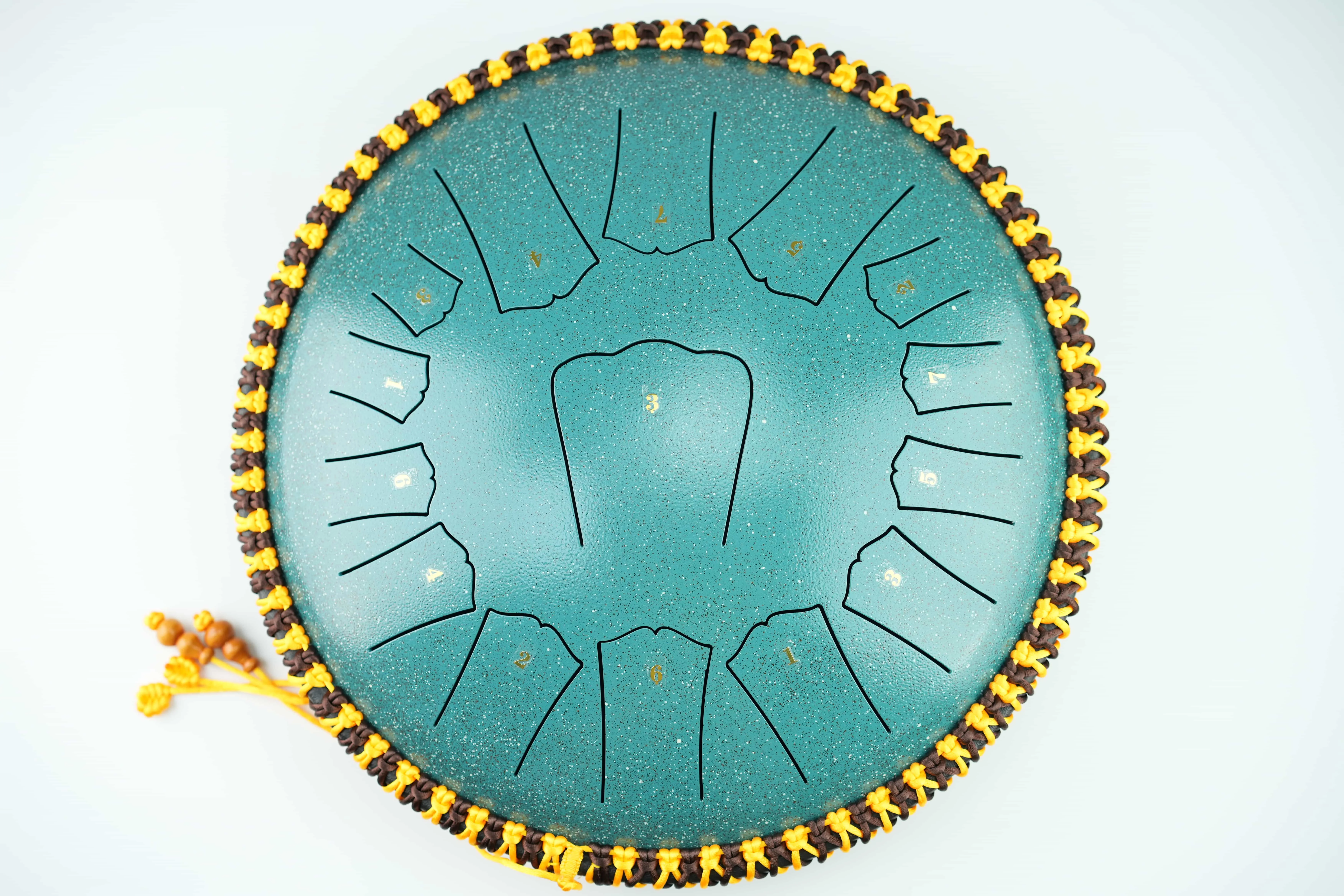 14 Inch Steel Tongue Drum 15 Tones Ethereal Musical Instrument with vine Customizable Logo Multiple Colors Available for Sale