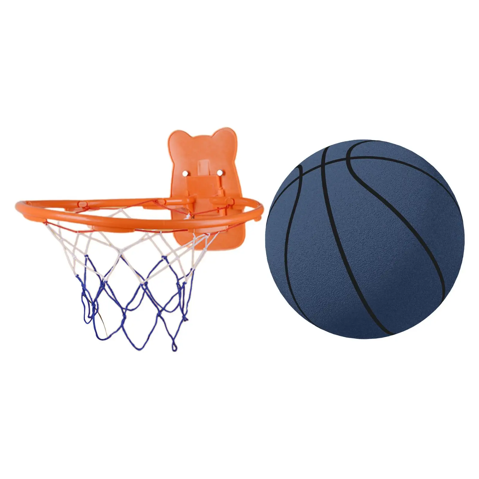 Pelota de baloncesto silenciosa con aro para entrenamiento en interiores, pelota deportiva para regalo de fiesta