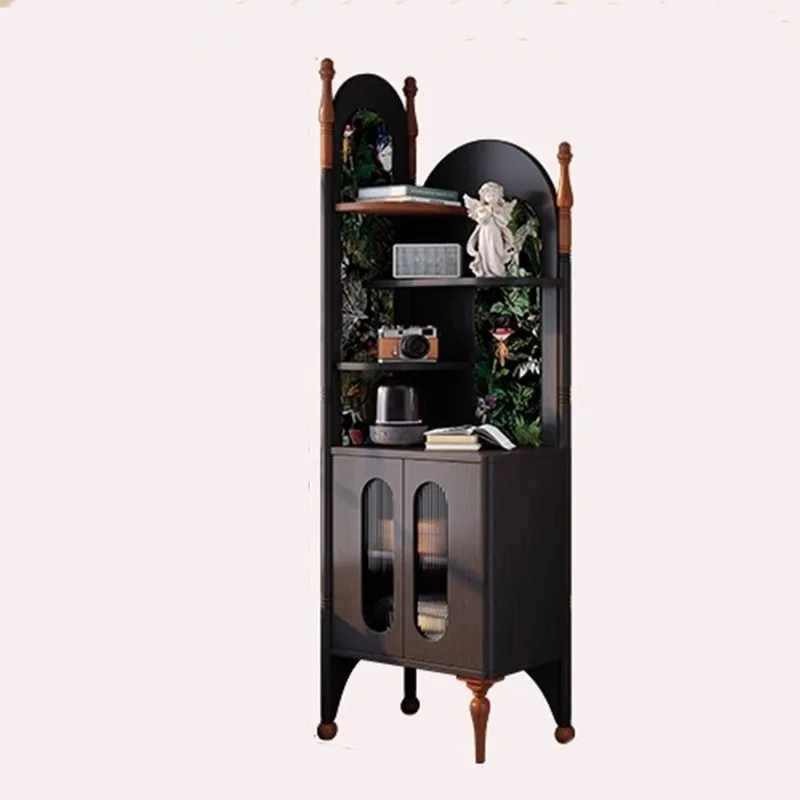 

French retro corner cabinet small apartment living room corner rack medium antique triangular cabinet