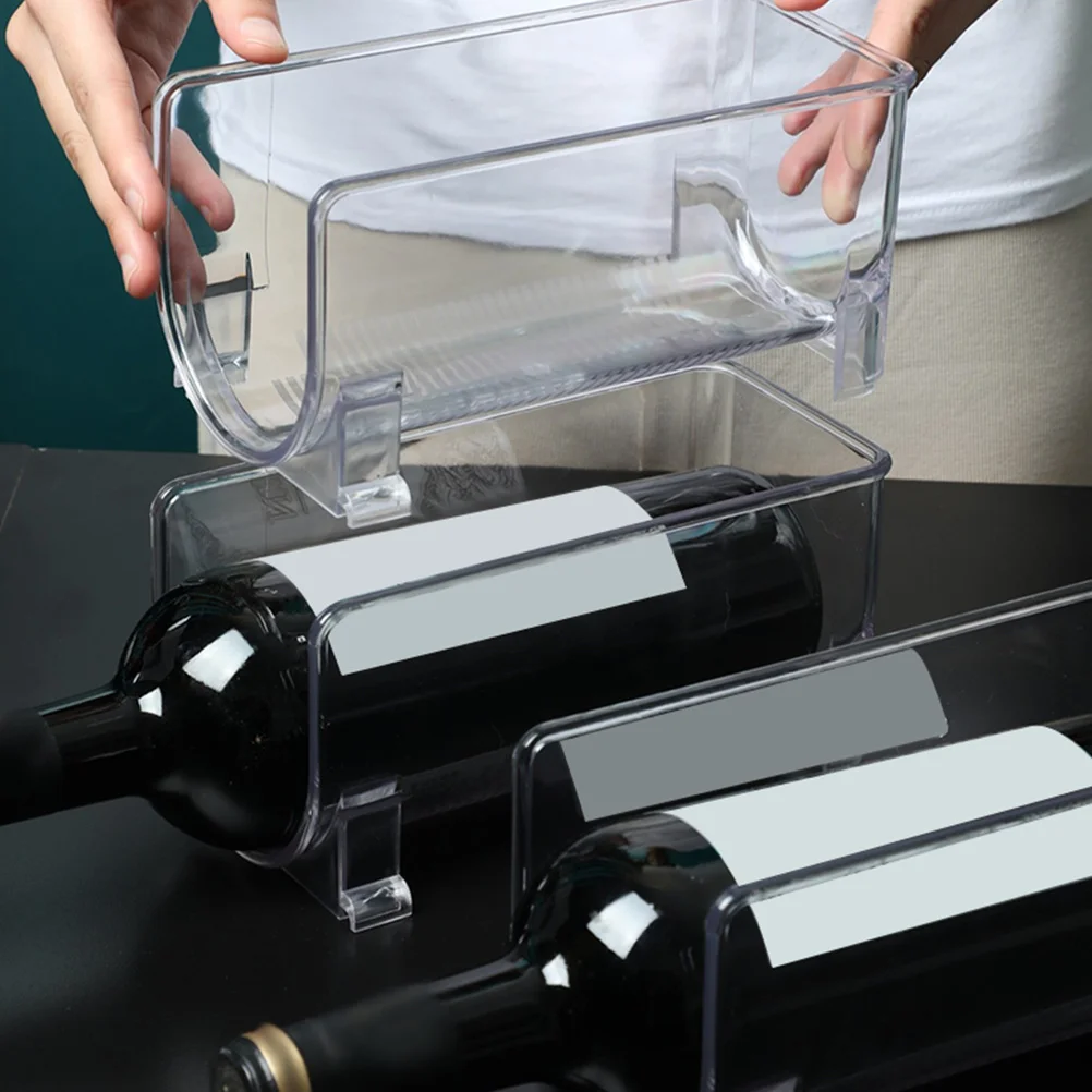 

2pcs Drawer Style Wine Rack Stackable Bottle Organizer Stand For Kitchen Fridge Counter-Top Wine Storage Bin Cans Holder