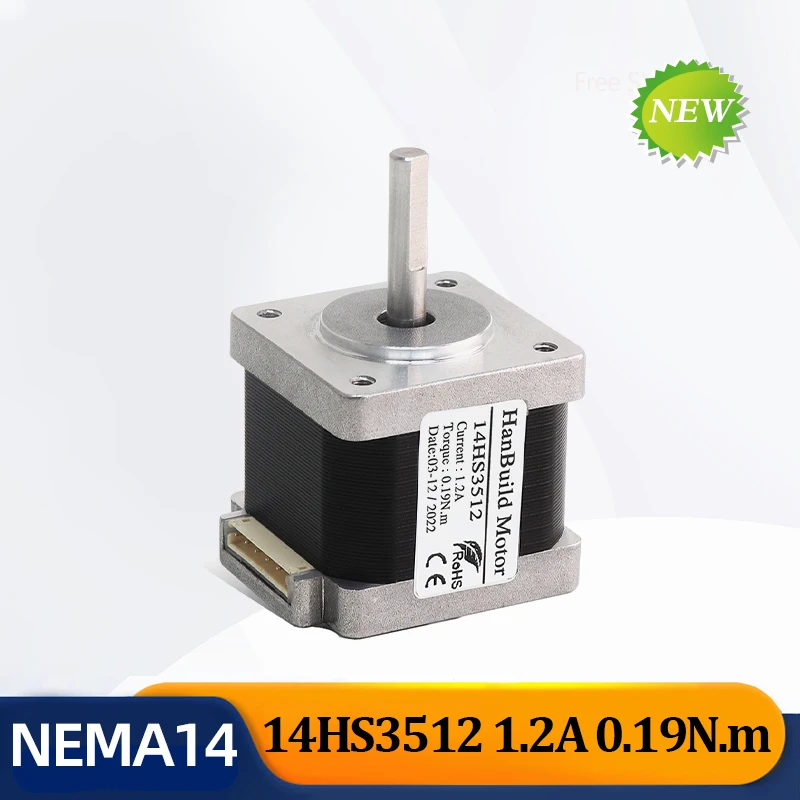 

5pcs Nema14 Stepper Motor 35 Series motor 1.2A 0.19N.M 4 lead 14HS3512 motor for CNC router stepper motor