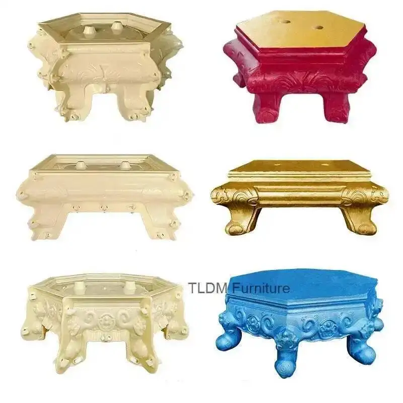 

Cement Base Bonsai Mold European Thickened Plastic Flowerpot Tray Mold Hexagonal Basin Foot Round Chassis Homemade Concrete Mold