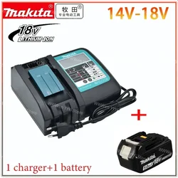 Makita-Batterie de remplacement 18V, 5000mAh, aste, pour outils électriques, avec LED, Eddie ion LXT BL1860B, BL1860, BL1850, avec chargeur 3A