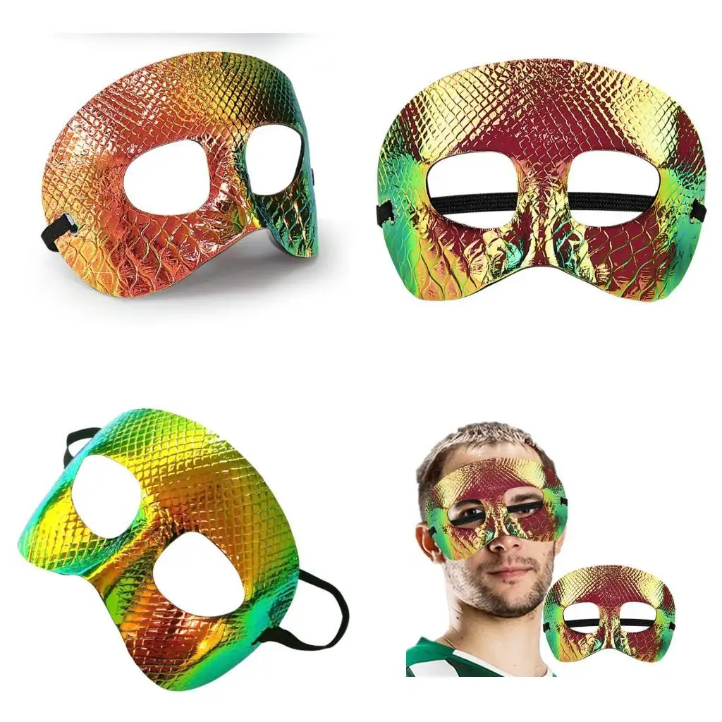 

652F Elegant Metallic Half Face Costume Mask Breathable Foam Lining Portable Halloween Party Mask For Event