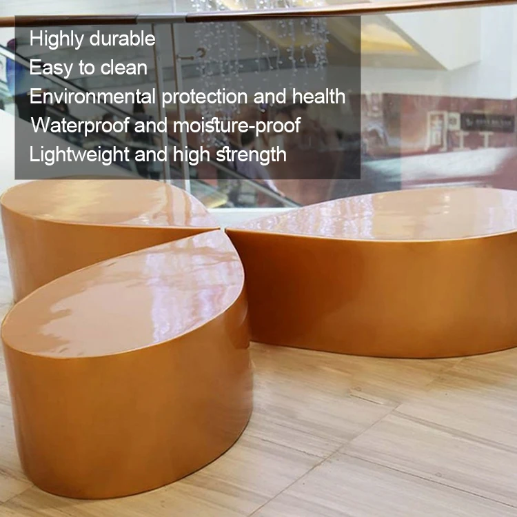 Fiberglass Flower Combination Stool Petal Chair Modern Commercial Garden Mall Art Decorative Seat Leisure Chairs
