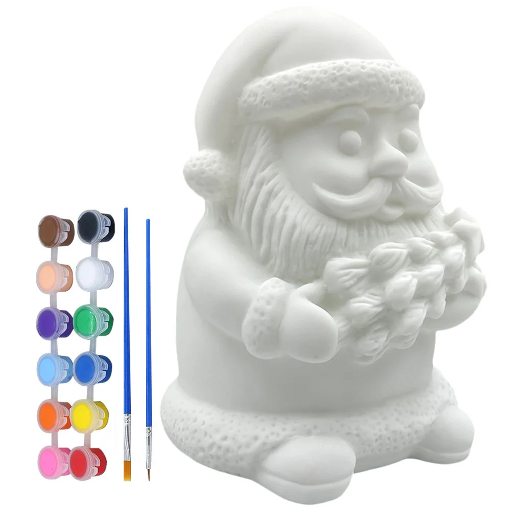 1 مجموعة 1 مجموعة من 12 لون لتقوم بها بنفسك لم تنته الفينيل سانتا كلوز الحرفية عدة للأطفال عيد الميلاد تلوين ديكورات المنزل الطرف هدية