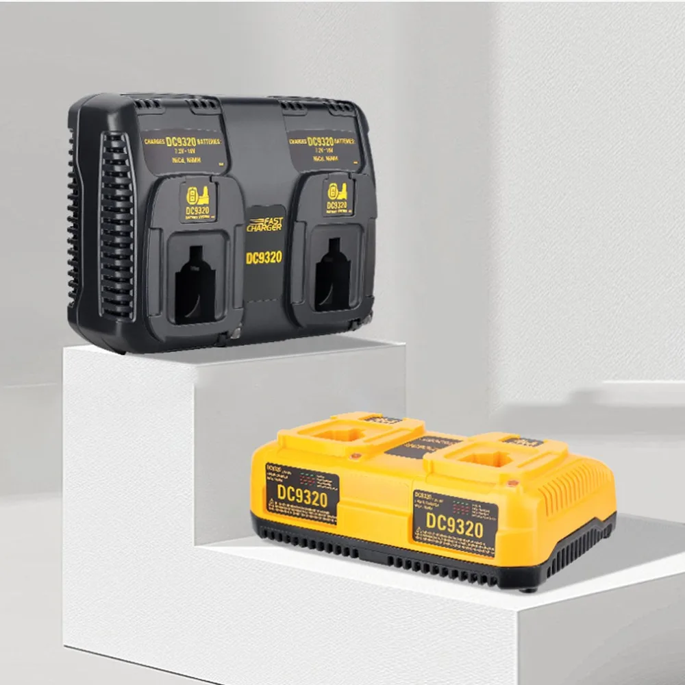 

DC9320 Battery Charger Portable Rapid Charger Compatible with For Dewalt 7.2V-18V NiCd/NiMH Batteries Dual-Port Charging Station