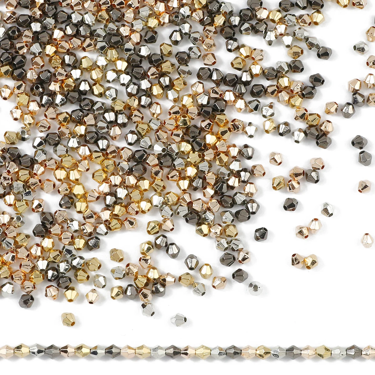100-400pcs 4mm Bicone Gold Color Acrylic Beads Plated Silver Color Loose Beads for Jewelry Making DIY Bracelet Necklace Findings
