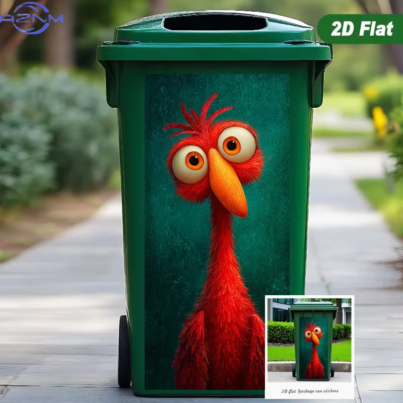 [2D Flat Printing] 1pc Trash Can Sticker [37 X 82 Cm] Red-Crested Cardinal, Animal Theme Design, Wall Sticker Decor Wallpaper