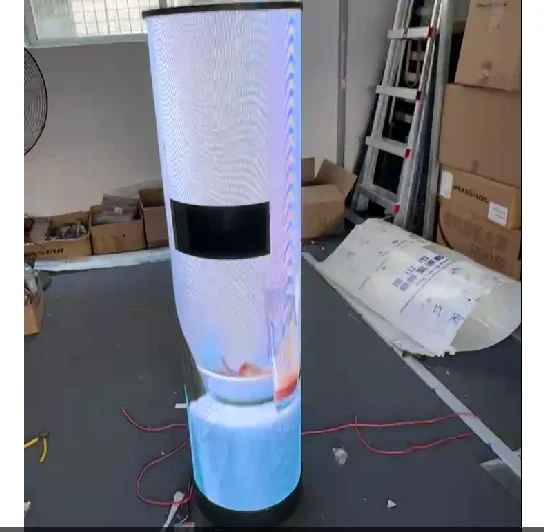 Shenzhen MDS P2 Height1280mm Diameter 318mm Trash tank LED Display Size  Support Customization  for Exhibition Commercial Mall