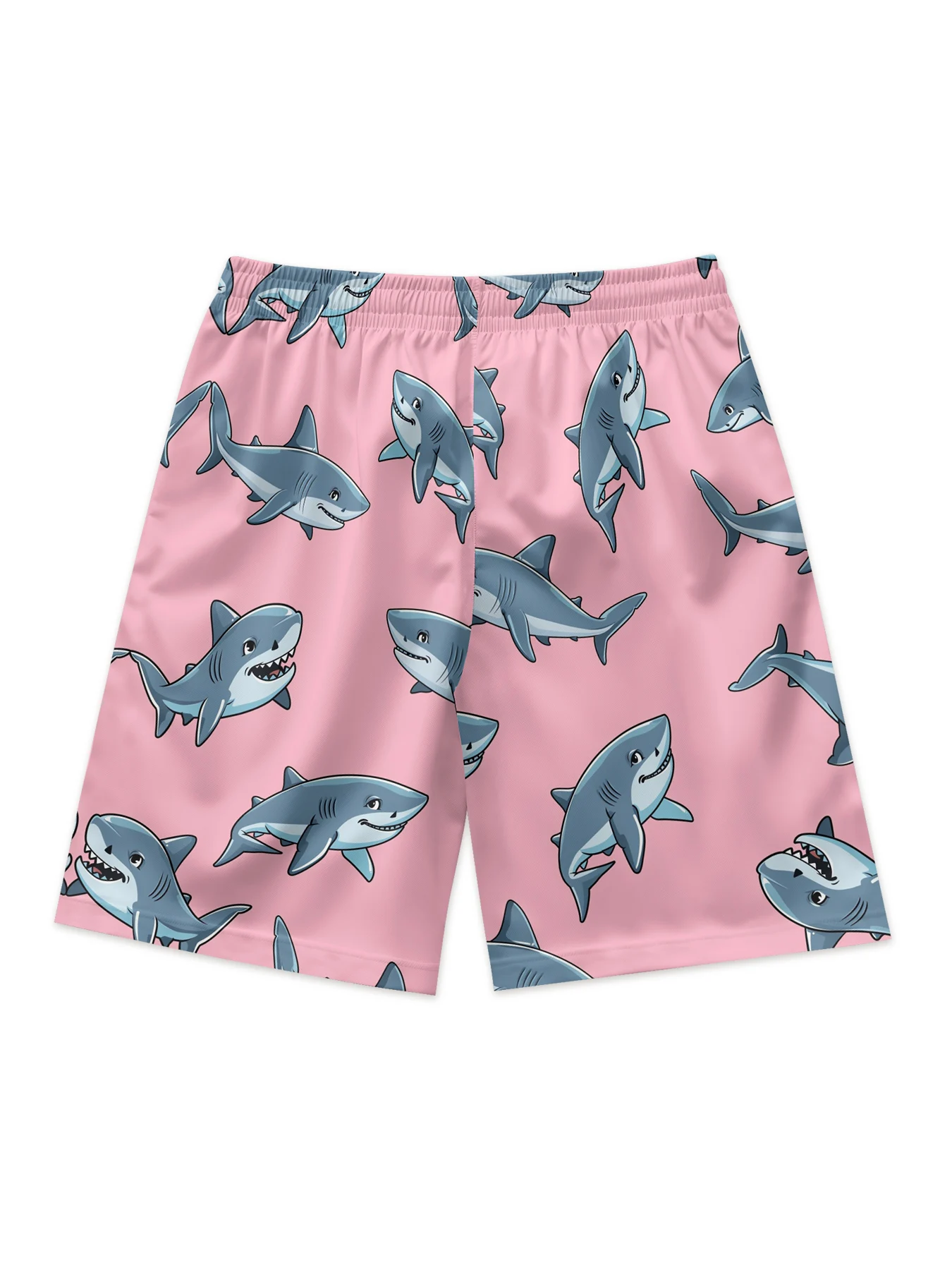 100% Polyester All Over Printing Custom Men's Shorts Summer Men Shorts pantalones casuales pink shark