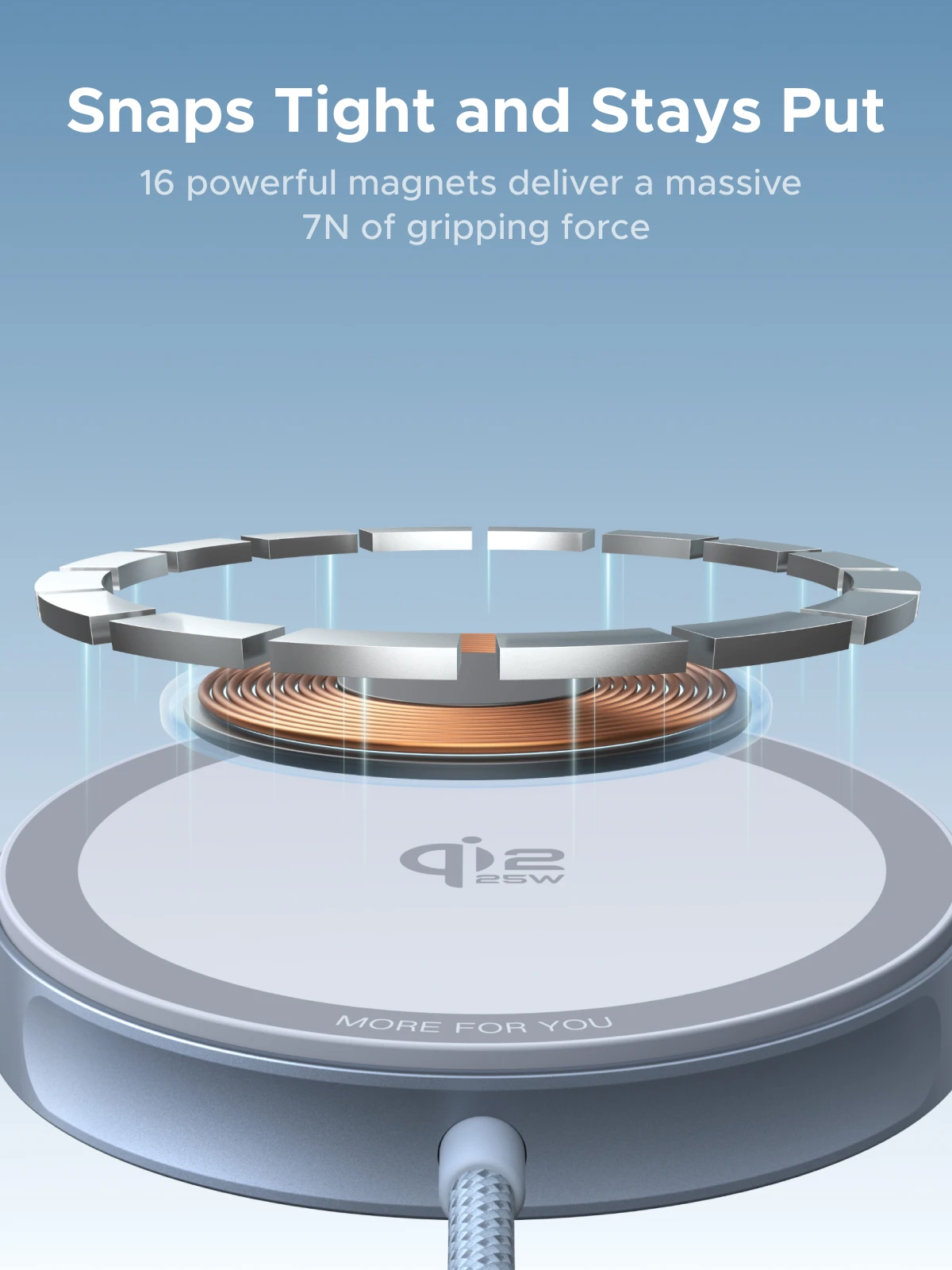 UGREEN Magflow Qi2 25W Fast Wireless Charger for iPhone 17/16 Pro Max