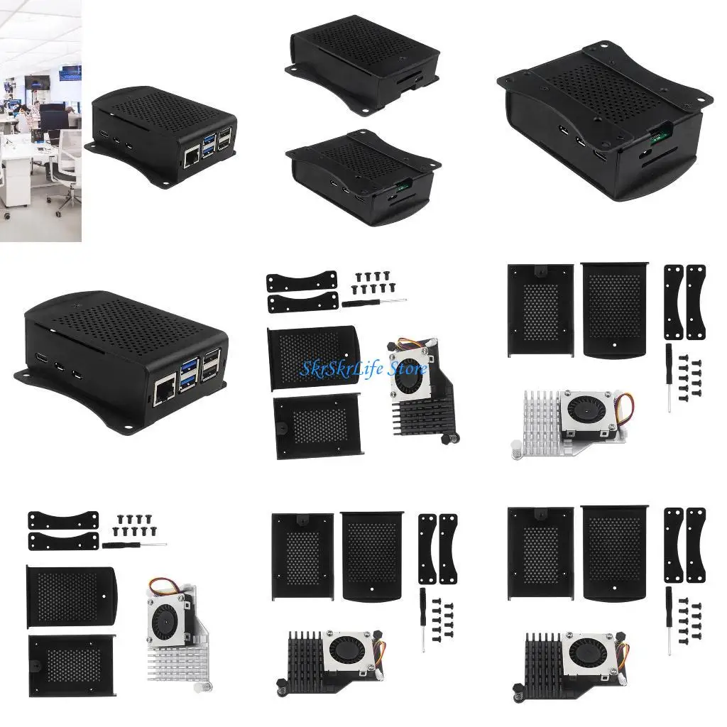 

E65E Metal Protective Housing Enclosure for RPI 5 Mesh Aluminum Alloy Case