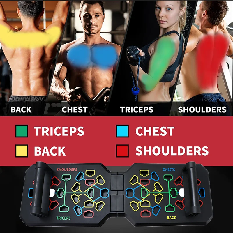 Portable Multifunctional Push Up Board Fitness and Muscle Training Device Home Workout Set Foldable Push Up Bar Resistance gallery 4