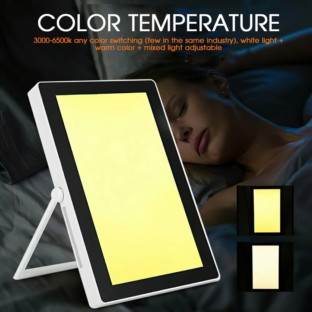 SAD Light Therapy Lamp 35000 Lux Seasonal Affective Disorder Therapy Lamp 3000K-6500K Adjustable 3 Modes Timming Remote Control