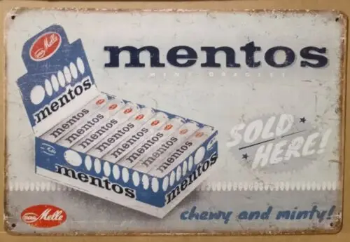 Mentos - metal hanging wall sign