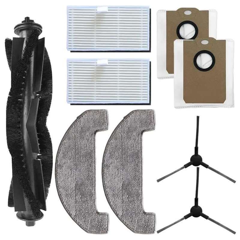 B47B-For MONSGA MS1 MAX Robot Vacuum Replacement Parts Kit، فرشاة جانبية رئيسية، فلتر Hepa، قماش ممسحة، كيس غبار، ملحقات