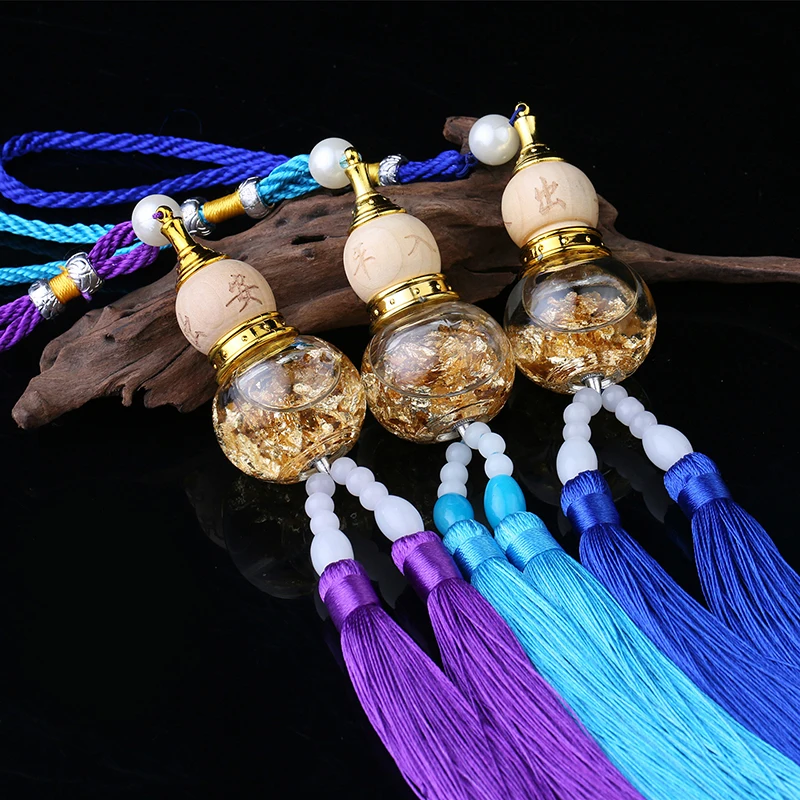 قلادة قرع مع ارتفاع مزدوج من رقائق الذهب ، قلادة زجاجة زجاج السيارة ، إكسسوارات داخلية #2