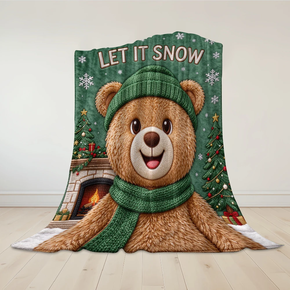 Stitch Orange Winter Warm Flannel Fleece Blanket Thick Soft Cozy Throw Blanket for Winter Bed Couch Plush Bedspread - view 3