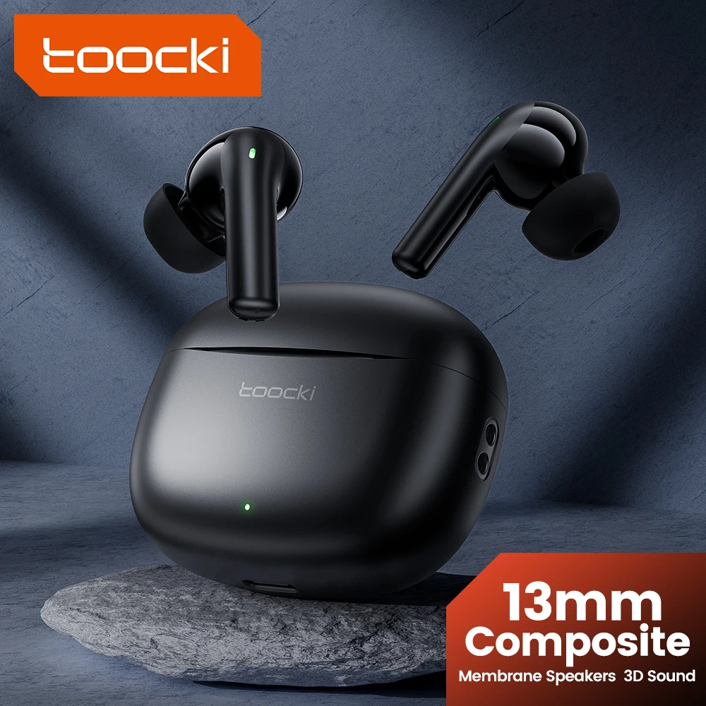 Toocki Bluetooth-Compatible 5.3 Wireless Headphones Earphone Waterproof Headset Mini Earbuds With Microphone For Xiaomi iPhone