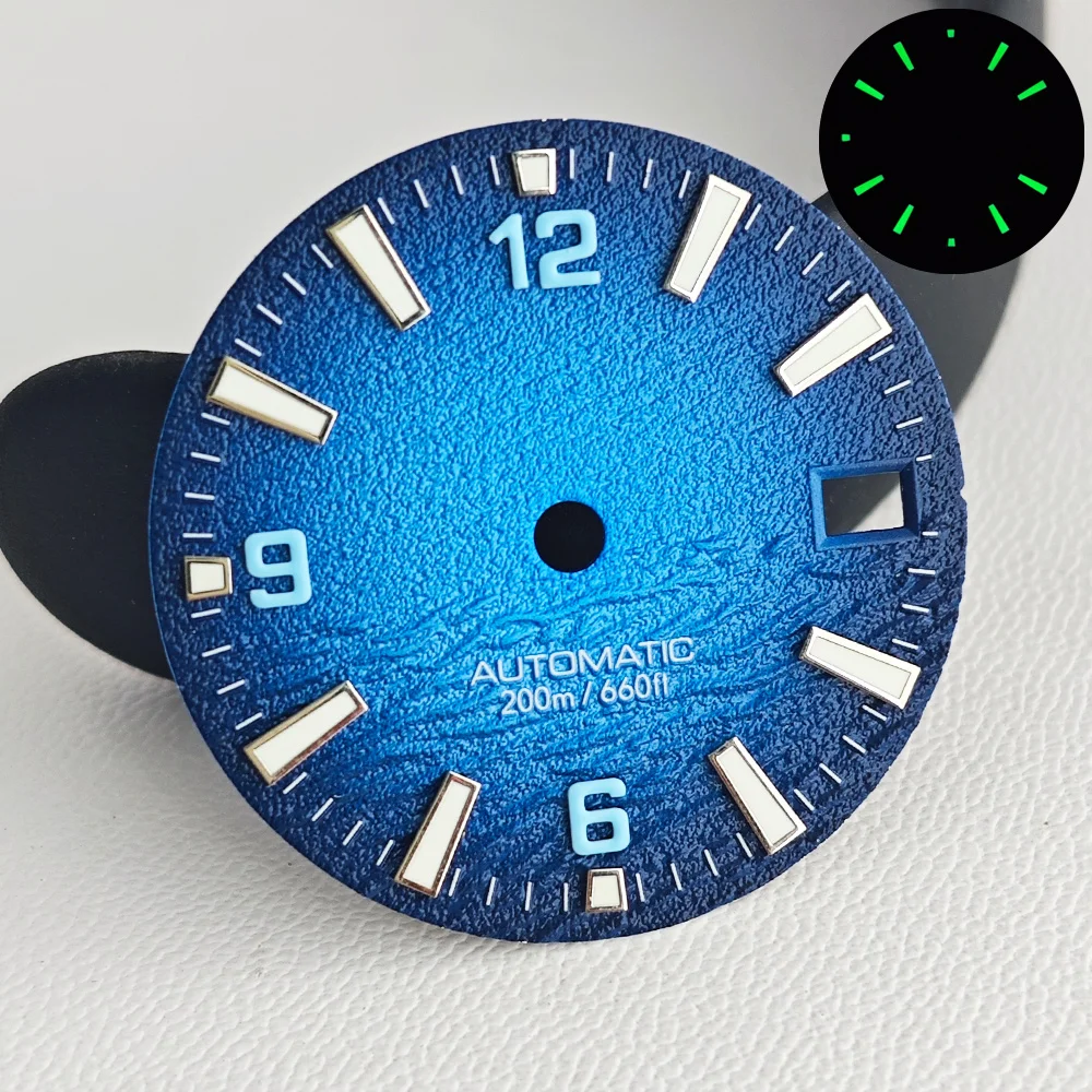 28,5mm Neues Design Sea NH35 Zifferblatt C3 Leuchtend/BGW9 Leuchtend Passend für NH35 NH36 Uhrwerk Mechanisches Uhrenteil für Herren – Detail 2