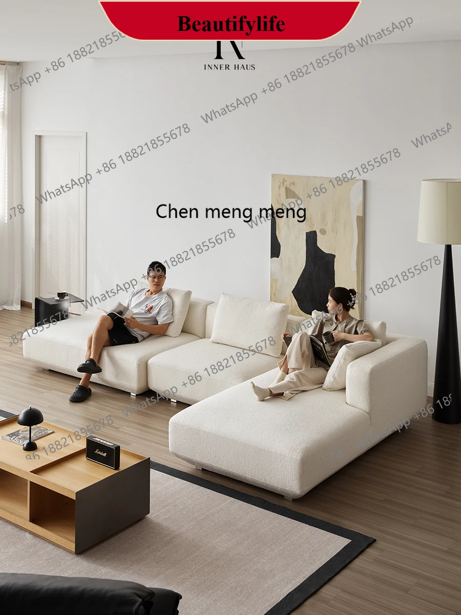 

z183 Minimal small apartment, sofa circle velvet cream wind corner concubine seat fabric sofa