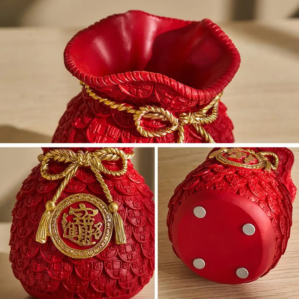 Flower Vase Planter Pot Home Decor Money Bag Shape Coin Box Dorm Gift Resin