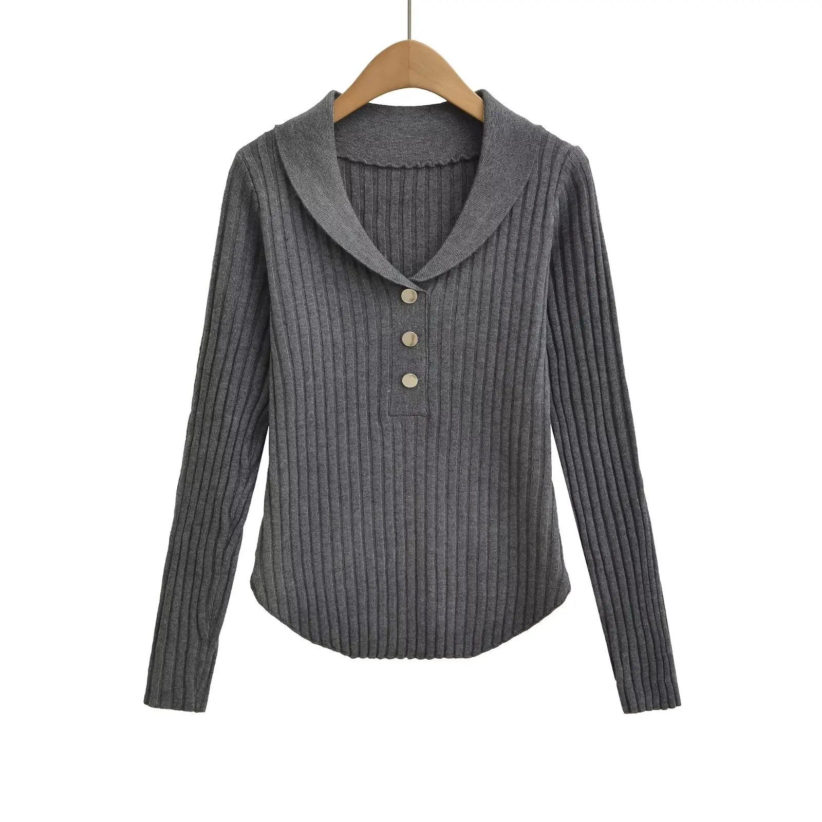 

Korean High-End Long Sve Knitted irt Women's Autumn Versatile Waist-Cinching Base irt Slimming Innerwear Top