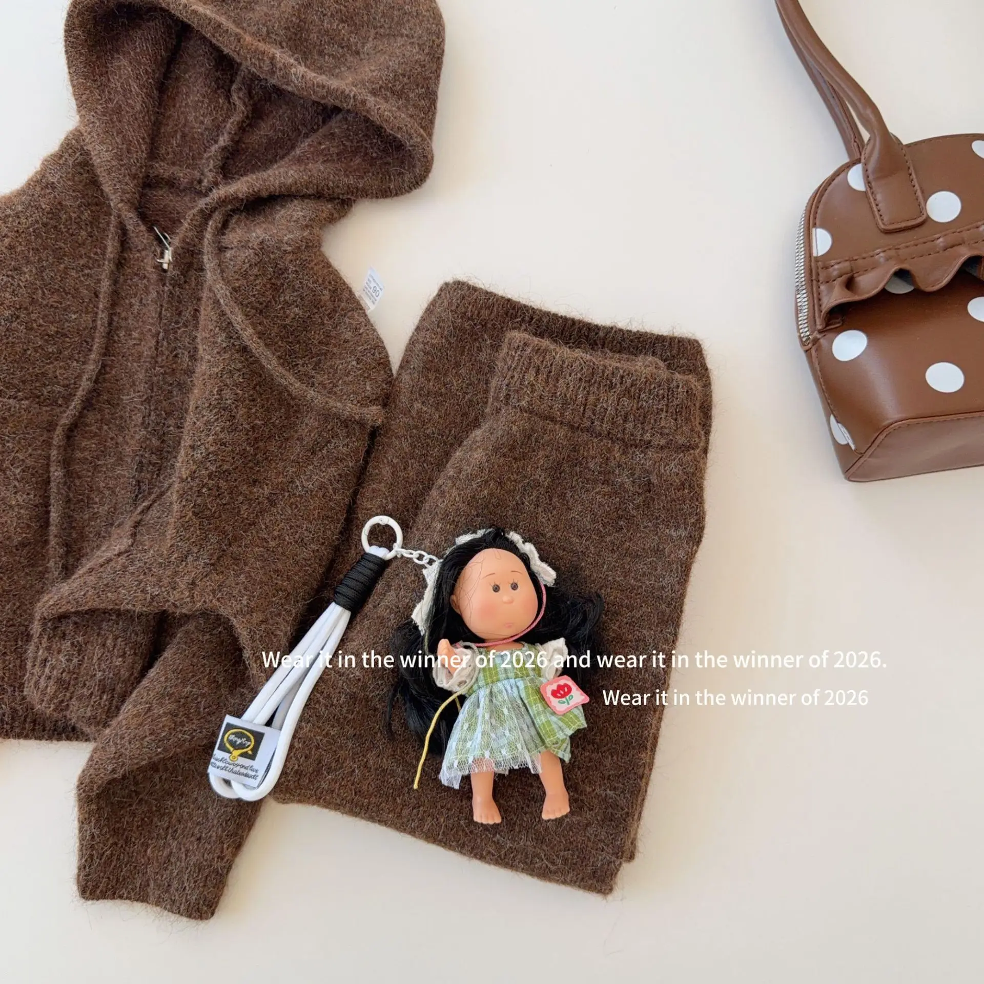 Girls Suit 2026 Spring and Autumn New Children's Clothing Korean Style Girl Baby Loose Small Lazy Soft Waxy Knit Two-piece Set