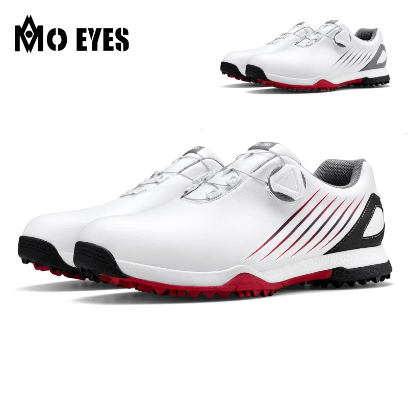 

Men's golf shoes Waterproof super fiber shoes Anti sideslip studs Men's shoes Rotating laces